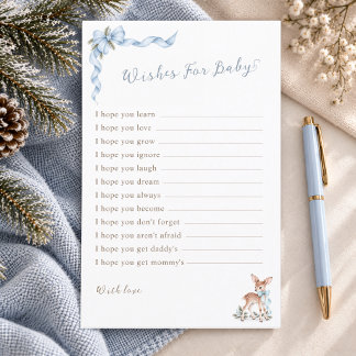 Elegant Winter Woodland Boy Shower Wishes For Baby