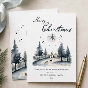 Elegant Winter Woodland Christmas Holiday Card