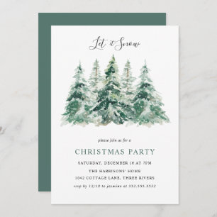 Elegant Winter Woodland Christmas Party Invitation