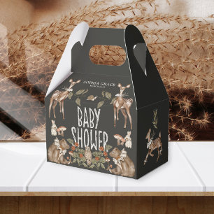 Elegant Winter Woodland Forest Baby Shower Favour Box