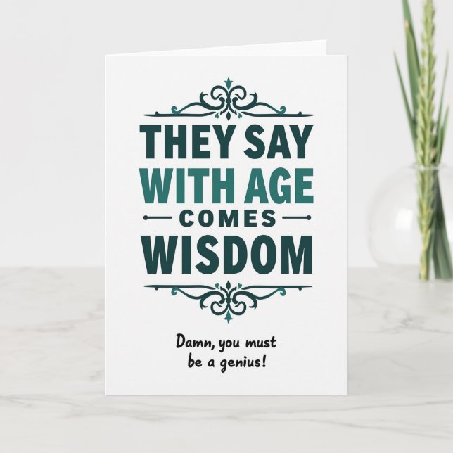 Elegant Wisdom Birthday Card (Front)