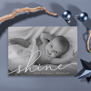 Elegant Wish   Hanukkah Photo Card