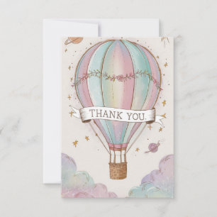 Elegant Wishes Hot Air Balloon Thank You Card