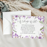 Elegant Wishing Well Wedding Enclosure Card<br><div class="desc">This elegant Wedding Wishing Well Enclosure Card from our Lavender Pressed Floral collection features purple watercolor florals with delicate greenery vines,  paired with a modern script font. Perfect for any season. To make advance changes,  select Personalise -> Edit using Design tool.</div>