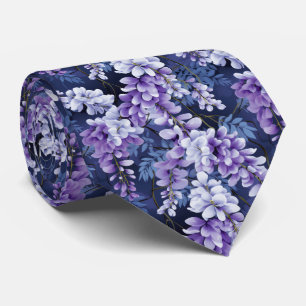 Elegant wisteria tiled floral pattern tie