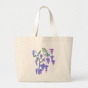 Elegant Wisteria' Trailing Floral Botanical Large Tote Bag
