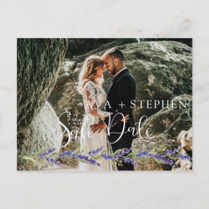 Elegant Wisteria tree Save the date Photo Announcement Postcard
