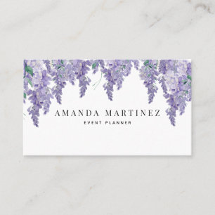 Elegant Wisteria Watercolor Social Media Business  Card