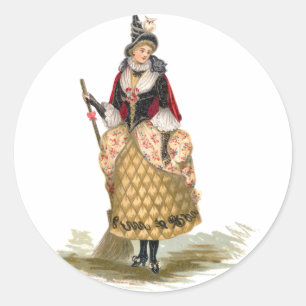 Elegant Witch Classic Round Sticker