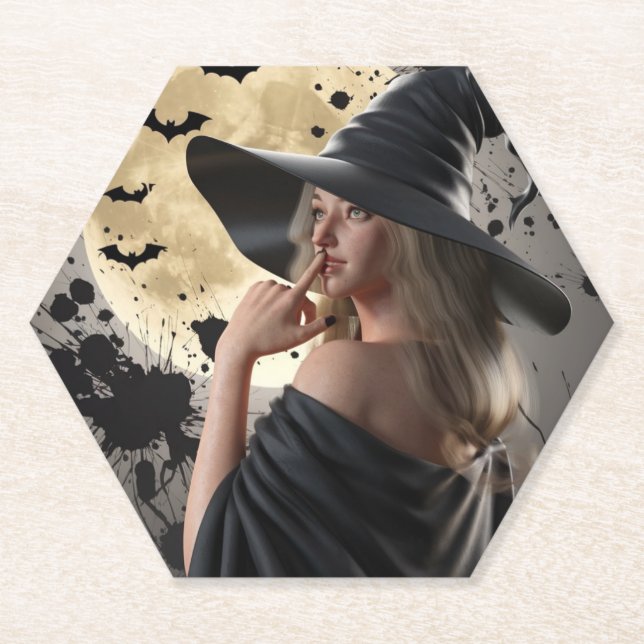 Elegant Witch Drink Coaster (Front)
