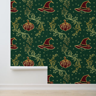 Elegant Witchy Whimsigoth Halloween Pattern  Wallpaper
