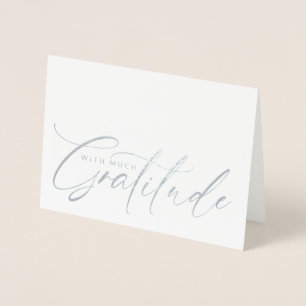 Elegant With Gratitude script thank you Foil Card