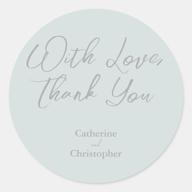 Elegant "With Love, Thank You" Sticker (Front)