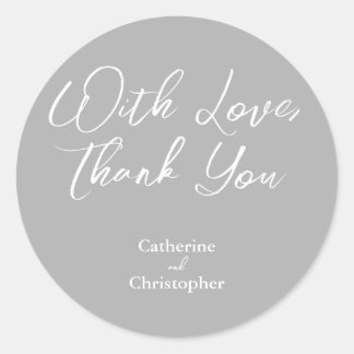 Elegant "With Love, Thank You" Sticker