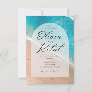 Elegant with the background of sea waves invitation