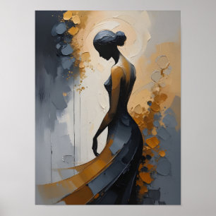 Elegant Woman Abstract Wall Art