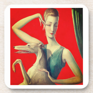 Elegant Woman and Afghan Coaster
