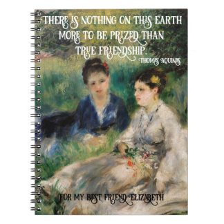 Elegant Woman Artwork Best Friend Quote Gift  Notebook
