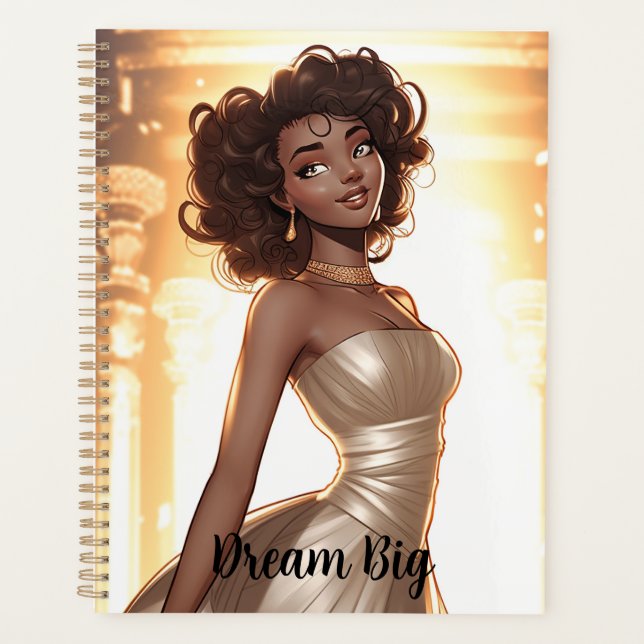 elegant, woman, black, beautiful, african american planner (Front)