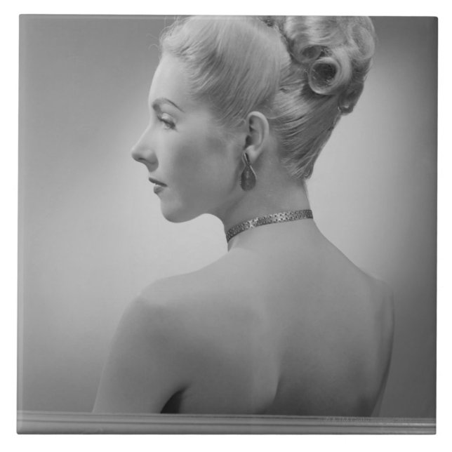 Elegant Woman Ceramic Tile (Front)