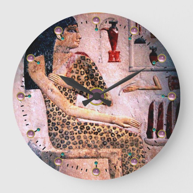 ELEGANT WOMAN ,FASHION AND BEAUTY OF ANTIQUE EGYPT LARGE CLOCK (Front)