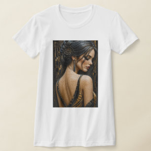Elegant Woman in 3D Micro Mosaic – Luxury T-Shirt