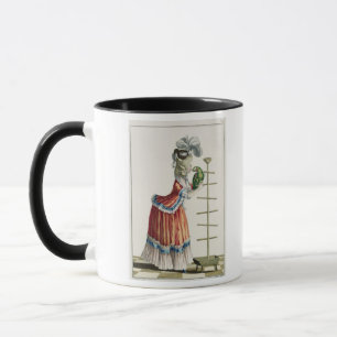 Elegant Woman in a Caraco 'a la Polonaise' and a h Mug