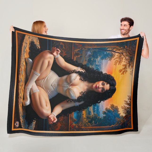 Elegant Woman In Meditative Harmony by Xzendor7 Fleece Blanket (In Situ)