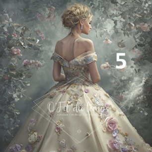 Elegant Woman in Opulent Ball Gown  Tissue Paper