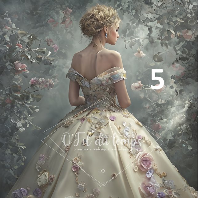 Elegant Woman in Opulent Ball Gown  Tissue Paper (Creator Uploaded)