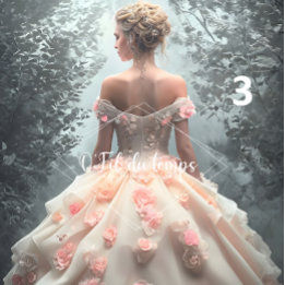 Elegant Woman in Opulent Ball Gown Tissue Paper