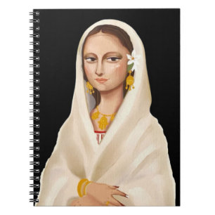 Elegant Woman Portrait Cultural Art Illustration Notebook