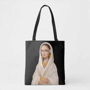 Elegant Woman Portrait Cultural Art Illustration Tote Bag