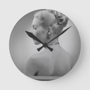 Elegant Woman Round Clock