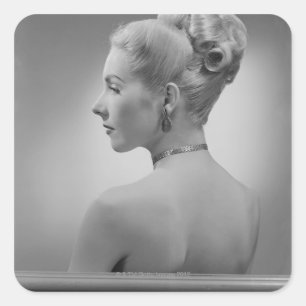 Elegant Woman Square Sticker