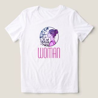 Elegant Woman with Bun & Botanical Art Tri-Blend Shirt