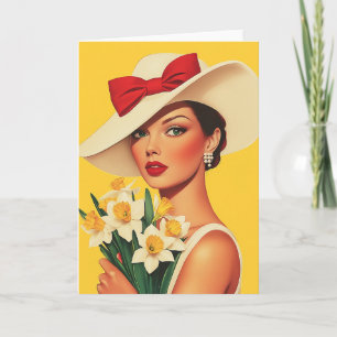 Elegant Woman with Daffodils Invitation