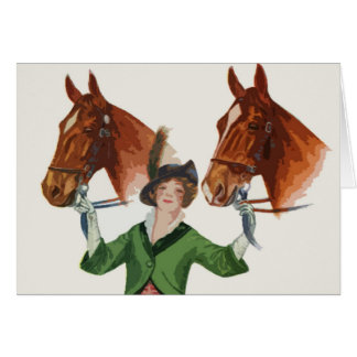 Elegant Woman with Horses