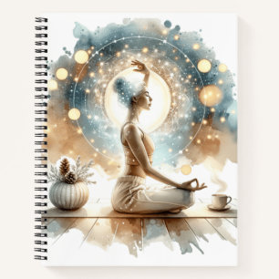 Elegant woman yoga pose Spiral Notebook
