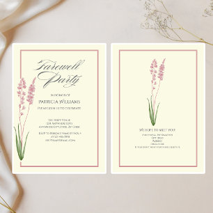 Elegant Womans Pastel Wildflower Farewell Party  Invitation