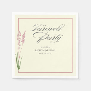 Elegant Womans Pastel Wildflower Farewell Party Napkin