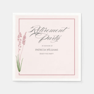 Elegant Womans Pastel Wildflower Retirement Party  Napkin