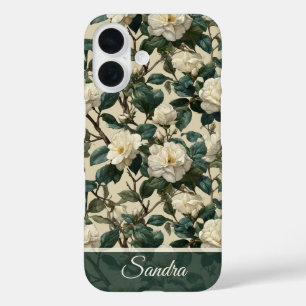 Elegant Women Gift Gardenias Floral Custom iPhone 16 Case
