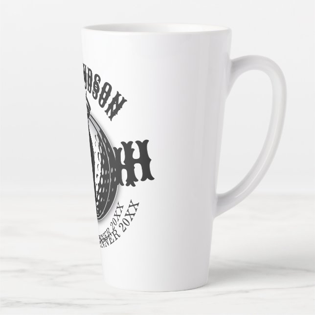 Elegant Women Golf Monogram Design Latte Mug (Right)