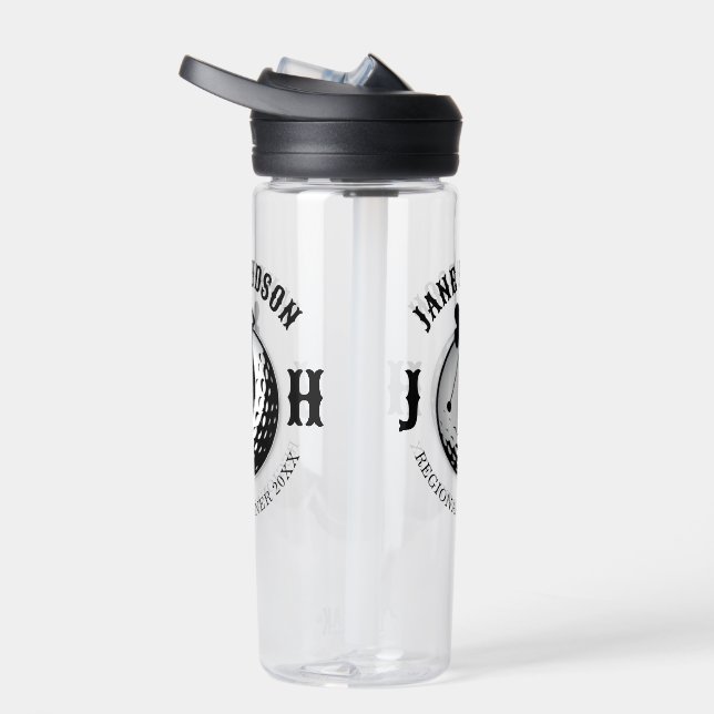 Elegant Women Golf Monogram Design Water Bottle (Right)
