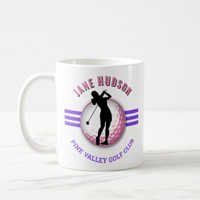 Elegant Women Golfer Design Coffee Mug (Left)