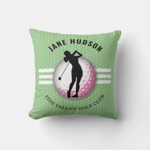 Elegant Women Golfer Design Cushion