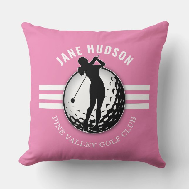 Elegant Women Golfer Design Cushion (Front)