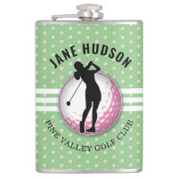 Elegant Women Golfer Design Flask