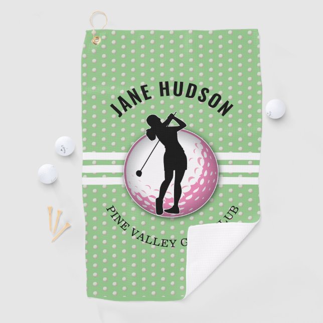 Elegant Women Golfer Design Golf Towel (InSitu)